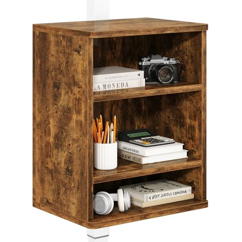 IBUYKE Under-Desk Storage Cabinet Adjustable Cabinet Fits with Standing Desks & Any Desk Legs Clamp-on Shelf for Office and Gaming Room for Elevating Your Workspace UTMZ012H - color: Brown