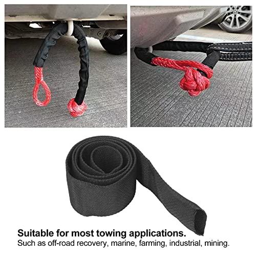 Rope Protector Sleeve, Polyester Winch Rope Protective Sleeve Black Universal Trolling Motor Cable Sleeve for 5cm/1.97in Width Cable Line(2M) - size: 2M