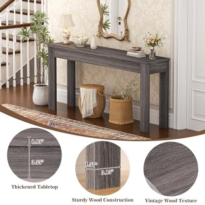 Armocity Console Table, 47" Farmhouse Wood Entryway Table, Sofa Tables Narrow Long Behind Couch, Entry Table for Entrance, Hallway, Living Room, Gray Walnut - color: Gray Walnut, size: 47"