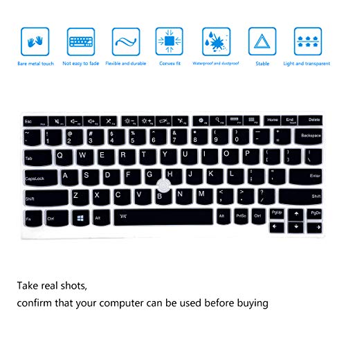 2Pcs Keyboard Cover for 13.3" Lenovo Thinkpad L13 X13, ThinkPad L13 Yoga, Thinkpad X13/X13 Yoga Gen 3/2/1 Thinkpad X380 X390 X395, ThinkPad X230S X240 X240S X250 X260 X270 X280 - color: Black+Clear