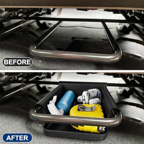 DIAMOOKY Front Under Seat Storage Box Compatible with Jeep Wrangler JL JLU 2018-2026 & Gladiator JT 2020 2021 2022 2023 2024 2025 2026 Accessories Hidden Organizer (Not for Power Seat) - size: 2018-2026 (1PCS)
