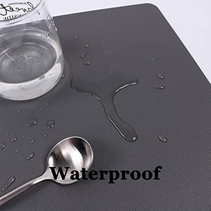 Wipeable Placemats Leather Table Mats Waterproof Heat-Resistant Easy to Clean for Dining Table Set Kitchen Table (4, Grey) - color: Gray, size: set of 4
