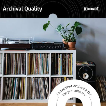 Hudson Hi-Fi Anti-Static Vinyl Record Sleeves - Durable Clear Disc Sleeves- Protect Your LP Albums from Scratches, Dust & Dirt - Acid-Free Rice Paper Disc Covers, 50x Outer Sleeves - size: 50 Outer Sleeves