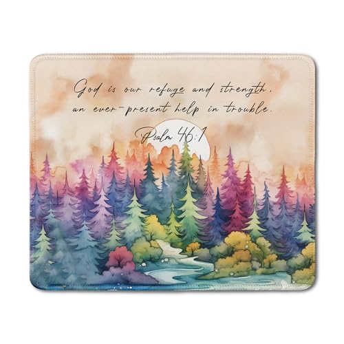 Watercolor Forest Christian Mouse Pad, Psalm 46:1Bible Verse Mouse Pads Mousepad for Desk Home Office Dorm Computers Laptop, Religious Office Supplies Desk Accessories, 9.5x7.9 Inch - color: 05Child, size: 9.5x7.9