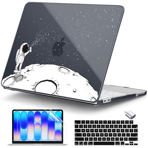 DONGKE Compatible with MacBook Neo 13 Inch Case 2026 A3404 A18 Pro chip & Touch ID, Plastic Hard Shell with Keyboard Cover, Screen Protector & Dust Plugs, Astronaut - color: Astronaut