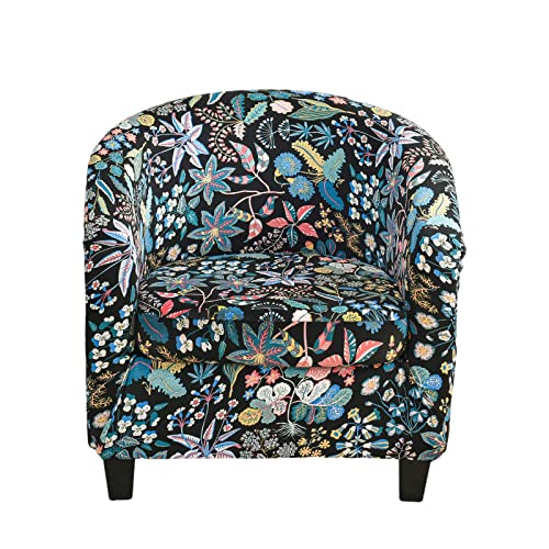 KRFOONN Club Chair Slipcover 2 Piece Stretch Printed Round Barrel Chair Covers Removable Tub Chair Slipcover with Elastic Bottom Chair Coverings Furniture Protector Cover for Living Room, A9 - color: Color A9