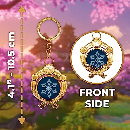 Impact Videogame Colorful Lanyard Keychains Stickers - color: Inazuma Cryo