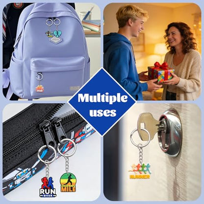 Keychains Bulk,Funny Key Chain for Prizes Incentives Holiday Gifts Birthday Party Favors - color: 30pcs Running Keychains