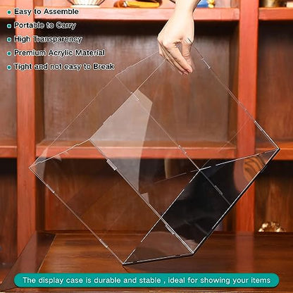 Yungyan 1 Pack Clear Self-Assembly Acrylic Display Case Transparent Dust Proof Protection Showcase for Figurine Collectibles Basketball Soccer Football Helmet (12 x 12 x 12 Inch) - size: 12 x 12 x 12 Inch