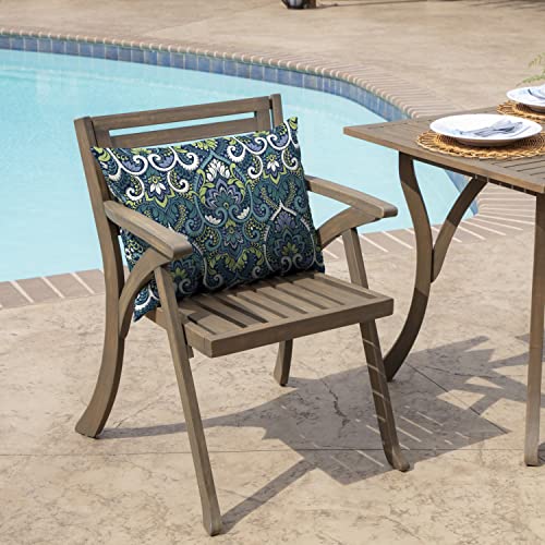 Arden Deep Seat Pillow Back Cushion, 23 x 17, Outdoor/Indoor Replacement Back Cushion, Plush Support, Fade-Resistant, Rain-Proof Patio Furniture Cushion, Sapphire Aurora Blue Damask - color: Sapphire Aurora Blue Damask, size: 17 x 23