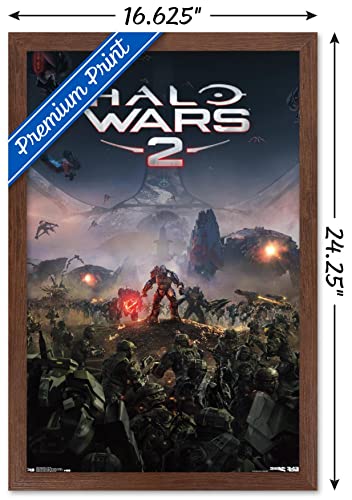 Trends International Halo: Halo Wars 2 - Key Art Wall Poster, 14.725" x 22.375", Mahogany Framed Version - color: Mahogany Framed Version, size: 22.4"L x 14.7"W