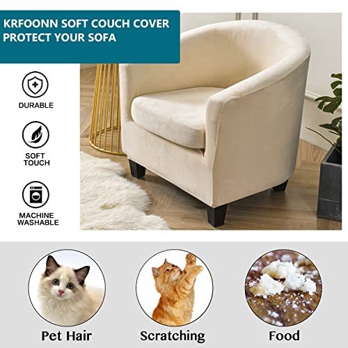 KRFOONN 2 Pieces Club Chair Slipcover Printed Stretch Tub Chair Slipcover Armchair Covers Sofa Cover Removable Round Barrel Chair Covers Couch Furniture Protector Cover for Living Room, A26 - color: Colora26