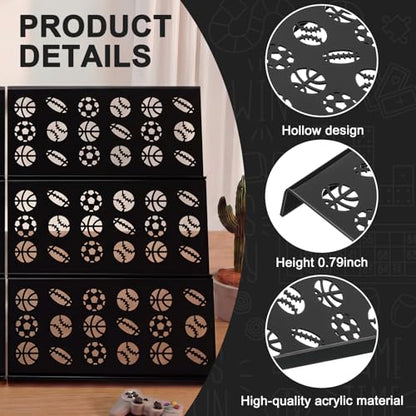 Yalikop 24 Pcs Trading Card Risers for Display Case Acrylic Modular Display Risers for Cardshow Vendor Sport Card Board Game (Ball Theme) - style: Ball Theme