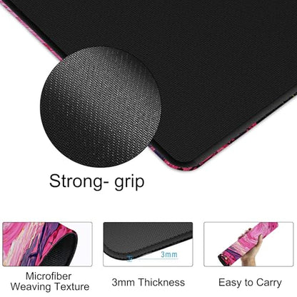Pink Starry Night Gaming Mouse Pad with Stitched Edges Non-Slip Rubber Base Mouse Pad for Office,Computer,Keyboard,Laptop and Home Desk,31.5 x 11.8 Inch - color: Pink Starry Night, size: 11.8*31.5inch
