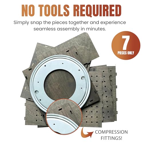 TORCHED DISPLAYS Rotating Display Stand | 22.5 x 16.76-inch | Rotating Organizer Wood Pegboard | Pegboard Display Stand for Craft Shows, Vendor Events, Jewelry, Accessories | Ebony - style: Ebony