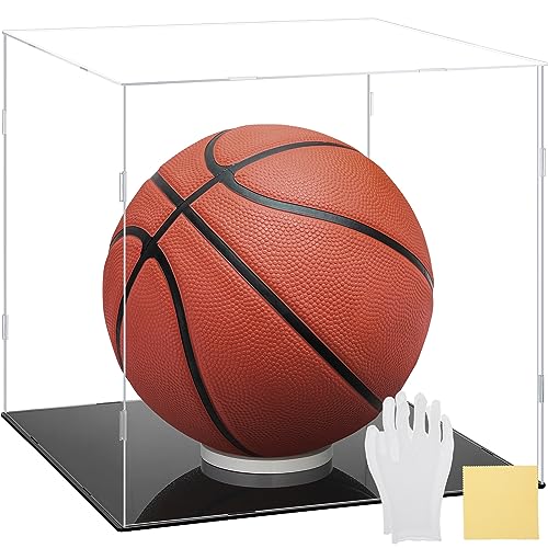 Yungyan 1 Pack Clear Self-Assembly Acrylic Display Case Transparent Dust Proof Protection Showcase for Figurine Collectibles Basketball Soccer Football Helmet (12 x 12 x 12 Inch) - size: 12 x 12 x 12 Inch