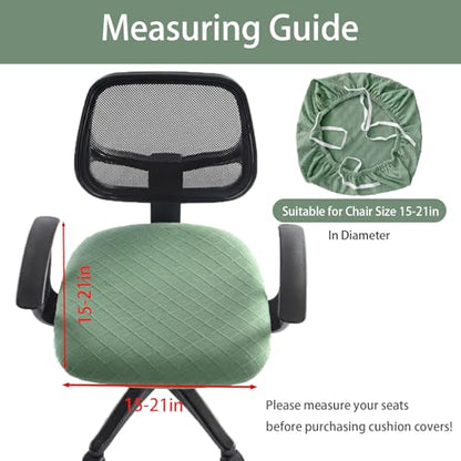 Stretch Jacquard Office Chair Cover, Removable Washable Desk Chair Cover, Anti-dust Seat Cushion Protectors - Green - color: Green, size: Chair Seat Cover