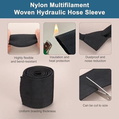 HARFINGTON Nylon Protective Hose Sleeve 0.7" ID 10FT Cable Cover Sheath Hydraulic Hose Protector Wrap for Welding Cord Tig Torch Hydraulic, Black - size: 0.7" ID 10FT