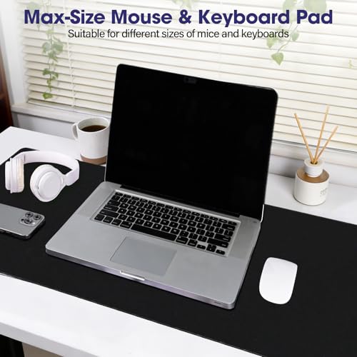 Professional Extended Gaming Mouse Pad - 31.5" x 15.7" Large Desk Mat with Stitched Edges, Waterproof Coating Non-Slip Rubber Base for Gamers Esports Pros Office Home, Black