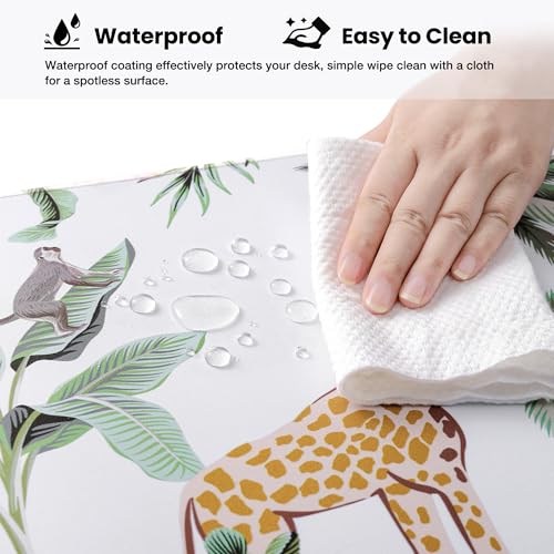 ALOANES Waterproof Gaming Mousepad Large Mouse Mat Non-Slip Rubber Base | Desk pad Keyboard Desk Mat for Computer, Office Home, Zoo Mat Large(27.6" x11.8"x0.12") - color: 03- Zoo, size: 27.6L x 11.8W inches