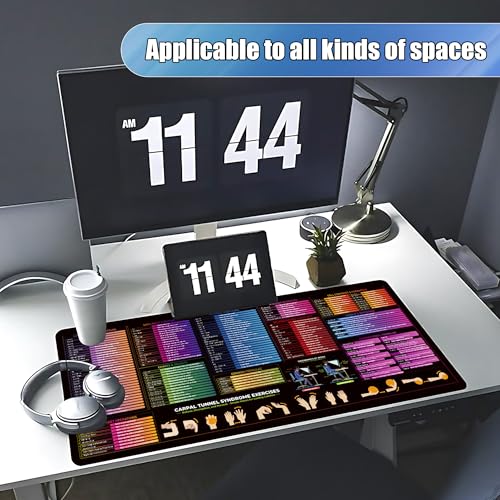 Office Shortcut XL Mouse Pad - Extended Large Excel, Word, Windows, PowerPoint Cheat Sheet - Waterproof Non-Slip Desk Keyboard Mat for Work & Gaming 31.5” x 11.8”