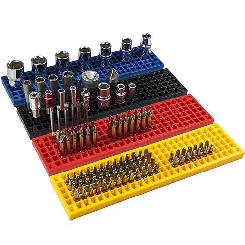Free Zone - 4 PCS Bit Organizer Set – 158-Hole Bit Storage – 1/4" Hex Bits & Drive Bits Adapter Storage – Toolbox Storage (Tools Not Included) - color: 4 Color