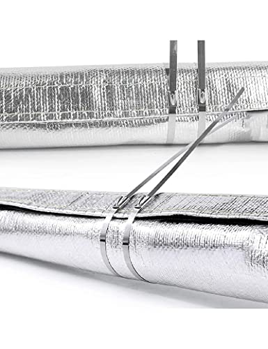 Wire Heat Shield Heat Shroud Sleeve Heat Shield Automotive Fuel Line Wire Heat Sleeve for Ultimate Heat Protection Hose Wire Sleeving,with 10PCS Stainless Steel Cable Metal Ties1-1/2"IDx10FT - size: 1-1/2"IDx10FT