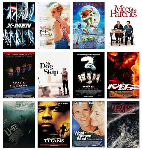 ArtDirect GalleryPack Wall Art – 12 Unframed 8x12 Movie Poster Prints from 2000, Collectible Décor for Home or Office - color: 2000 Movie Pack