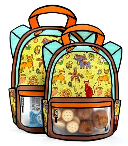 20 Pack Goodie Bags for Kids Birthday Party Supplies - Bulk Gift Bag for Favors, Food, and Candy with Resealable Ziplock Seal (Tropical Crew/Large) - color: Tropical Crew/Large
