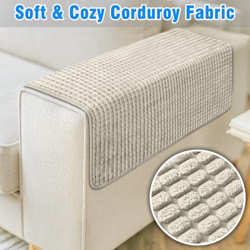 Couch Arm Covers, Sofa Arm Covers, Waterproof Armrest Cover for Sofa, Armchair, Loveseat, Headrest Cover, Non-Slip Recliner Arm Cover, Arm Chair Covers Set of 2 (Taupe, 19"×19") - color: Taupe, size: 19" x 19" - 2 pcs