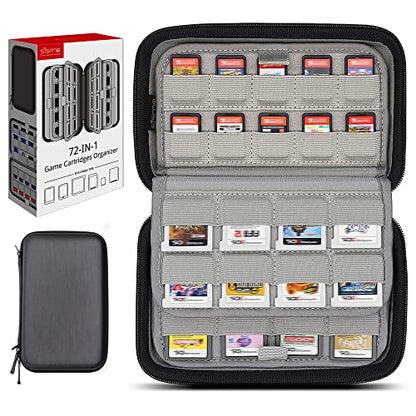 sisma 72 Game Case Compatible with Nintendo Game Cartridges Fits 40 Switch Games & 32 DS 3DS Games, Game Card Holders Organizer Storage Bag - color: Black 40+32 Slots