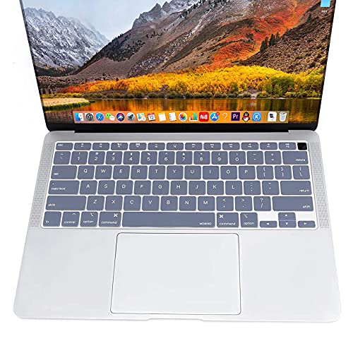 MOSISO Keyboard Cover Compatible with MacBook Air 13 inch 2022 2021 2020 Release A2337 M1 A2179 Retina Display with Touch ID Backlit Magic Keyboard, Waterproof Protective Silicone Skin, Lavender Gray - color: Lavender Gray