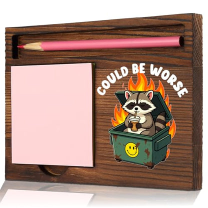 Funny Desk Gift Idea for Coworker Friend, Sticky Note Holder Office Desk Organizer, Humor Memo Pad Holder Work Desk Accessory STYW14 - style: Gift Idea for Coworker Friend