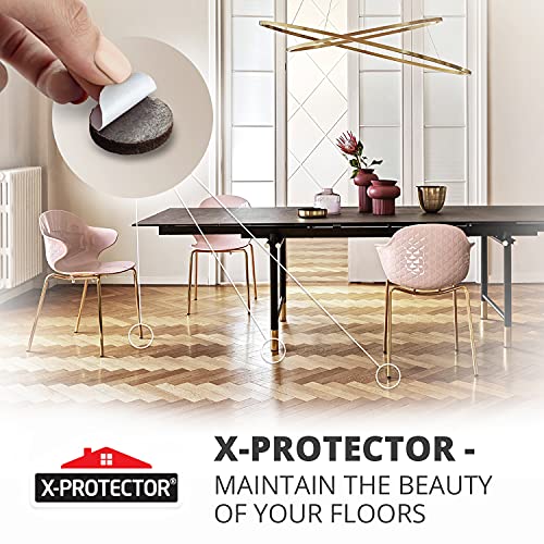 24 Heavy-Duty Felt Furniture Pads 1” 1/4” Thick X-Protector! Round Felt Pads for Furniture Feet - The Best Felt Floor Protectors for Furniture to Prevent Scratches. Protect Your Hard Floor! (Brown)