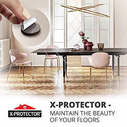 24 Heavy-Duty Felt Furniture Pads 1” 1/4” Thick X-Protector! Round Felt Pads for Furniture Feet - The Best Felt Floor Protectors for Furniture to Prevent Scratches. Protect Your Hard Floor! (Brown)