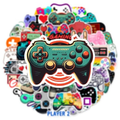 50 PCS Video Game Stickers Bulk Pack - Waterproof Vinyl Decals for Water Bottles, Laptops, Tech Devices & Skateboards | Aesthetic Gaming Sticker for Teens, Adults | Cool Gamer Gift Party Supplies - style: A2