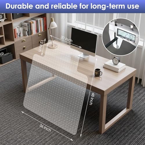 Kuyal Office Chair Mat for Carpet, 2 Pack 36x48 Clear Heavy Duty Computer Chair Mat with Lip, Under Desk Protector Carpeted Floors Mat, Easy Chair Movement,Ship Flat - size: 36" X 48" with Lip 2Pack