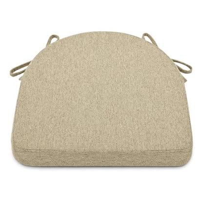 Shinnwa Dining Chair Cushions, Non-Slip Kitchen Chair Cushions with Ties and Machine Washable Cover, 17 x 16.5 x 2in, Natural Linen - color: Natural Linen