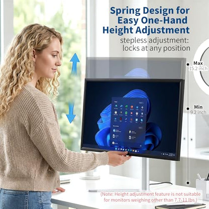 Aluminum Monitor Stand with Spring-Adjustable Height, Vesa Mount with Full Tilt, Swivel & Rotation, Only for 7.7-11LB Monitor Weight Range - size: Only for 7.7-11LB Monitor