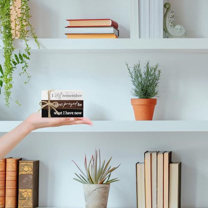 Decorative Books For Home Decor, Coffee Table Faux Wood Book Stack Decor, I Still Remember Modern Stacked Book Decor, Stacked Display Books For Shelf Mantel Nightstand Display, Three Pieces -C(07) - style: I still remember -02