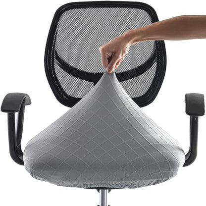 Stretch Jacquard Office Chair Cover, Removable Washable Desk Chair Cover, Anti-dust Seat Cushion Protectors - Grey - color: Grey, size: Chair Seat Cover