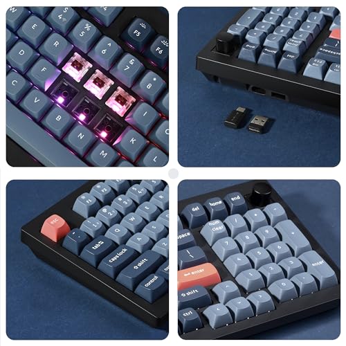 Keychron V5 Max Custom Wireless Mechanical Gaming Keyboard with Number Pad, 96% Layout QMK/VIA 2.4 GHz/Bluetooth 5.1/Wired, RGB Backlit Hot-Swappable Gateron Brown Switch for Mac Windows Linux - color: Gateron Jupiter Brown Switch