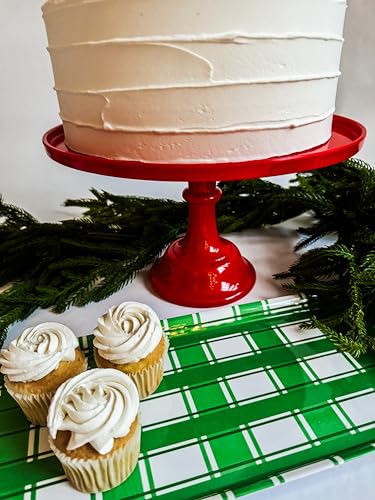 Sprinkles & Confetti Green Plaid Melamine Tray with Handles | Festive All-Season Platter for Easter, Summer, Birthdays, Outdoor & Indoor | BPA-Free, Shatter-Resistant & Lightweight - color: Green Plaid