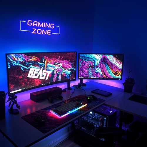 Kavaas Game Zone Neon Signs for Gaming Room Decor - LED Light Neon Sign for Teens Bedroom Decorations - Best Gamer Gifts for Boys, Kids - color: Game Zone_GZB