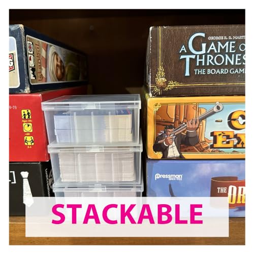 PRODUCT80 8 Pack BitsBins 100+ Card Box with Unique Inner Wall Design, Holds 142 Un-sleeved or 75 Sleeved Standard Playing Cards, Compatible with MTG and Pokemon Cards, Snap Tight Lid - size: 100+ Card Box, Pack of 8