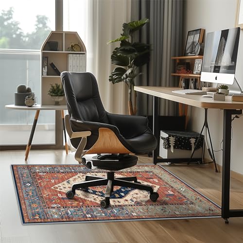 Office Chair Mat for Hardwood Floor, Anti Slip Hi-Q Desk Chair Mat for Hardwood & Low-Carpeted Floors, Easy to Clean Computer Floor Mat Protector Rug for Gaming Rolling Chair on Hard Wood Floors - color: E, size: 62" x 48"