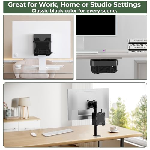 Adjustable Thin Client Mini PC Vesa Mount to Wall, Under Desk, Attached to Monitor Arm and Stand Pole for HP, Dell, Bosgame Ryzen 5, GMKtec K11, Bmax B3, KAMRUI E3B, NUC, Mac mini and Small CPUs