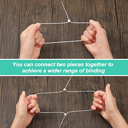 Shappy 12 Inch 50 Pcs Zip Ties Heavy Duty Strong Large Cable Wire Ties Zip Industrial Sturdy Wire, Awnings Tying Branches Bundling of Crops Fixed Water Pipes (White) - color: White, size: 12 inch