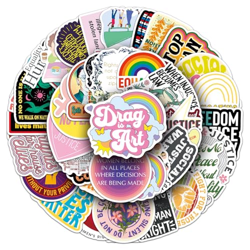 Social Justice Sticker for Black Rights Women's Rights,Equality Activism Water Bottle Stickers for Scrapbook Laptop Journal Envelope Skateboard Phone, Social Worker Vinyl Decals Bulk Pack (50Pcs) - style: Social Justice