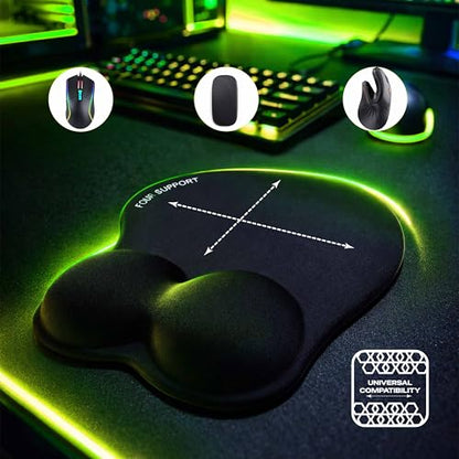 Ergonomic Gel Mouse Pad with Wrist Rest for Pressure-Relief – Orthopedic Style Wrist Support, Physiotherapist Recommended 10.1L x 8.5W inches
